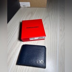 Salvatore Ferragamo Dark Blue Leather Wallet